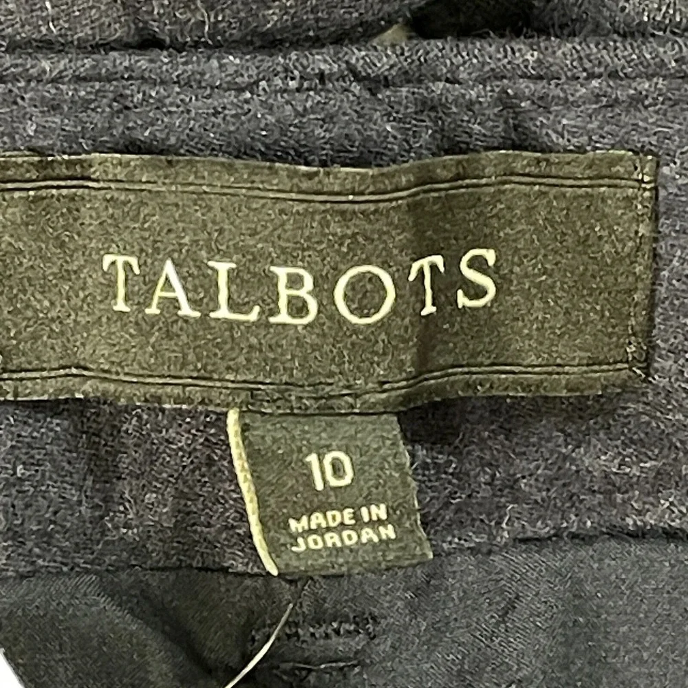 Nwt Talbots Italian Flannel 10 Wool Blend Navy Mills Pants‎ Formal Work